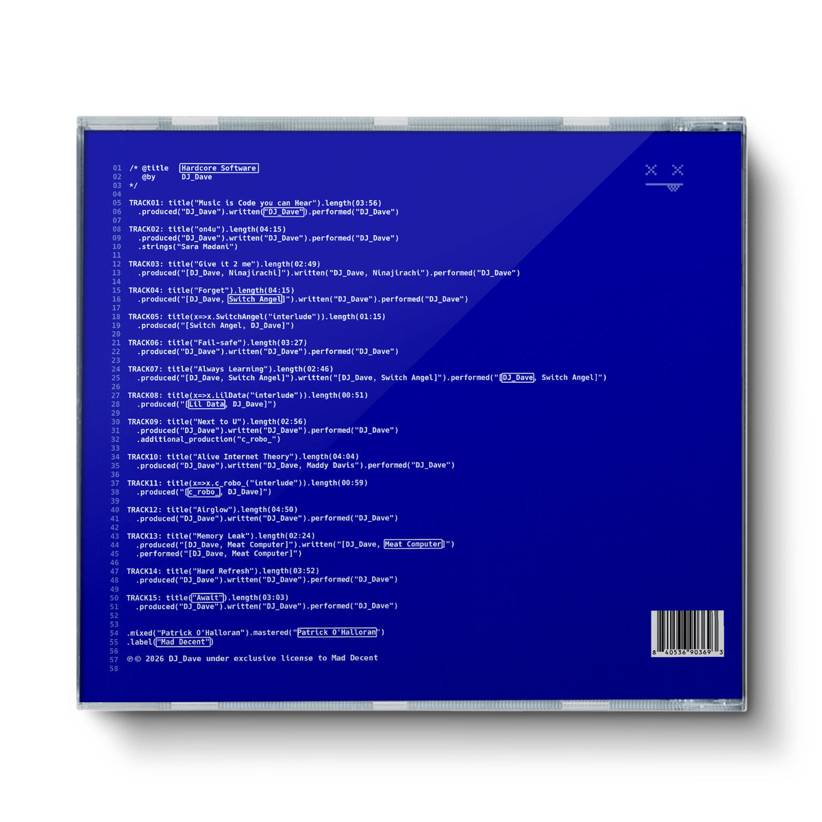 DJ_Dave - ‘Hardcore Software’ CD