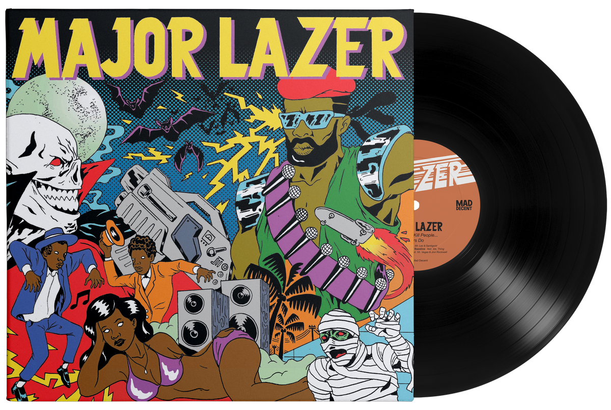 Major Lazer 'Guns Don't Kill People...Lazers Do' 2xLP (Black Vinyl) + Free Shirt w/ Purchase