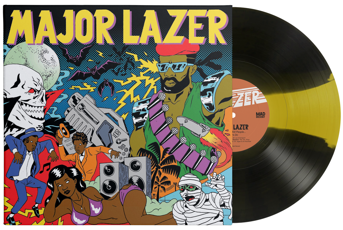 Major Lazer 'Guns Don't Kill People...Lazers Do' 2xLP (Bumblebee Vinyl) + Free Shirt w/ Purchase